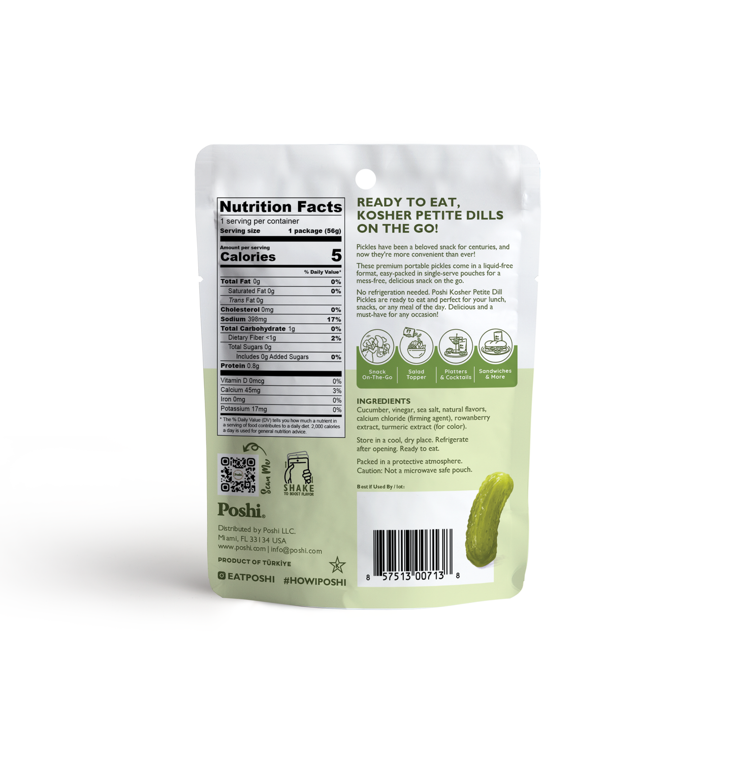 POSHI - Kosher Petite Dill Pickles 2 oz