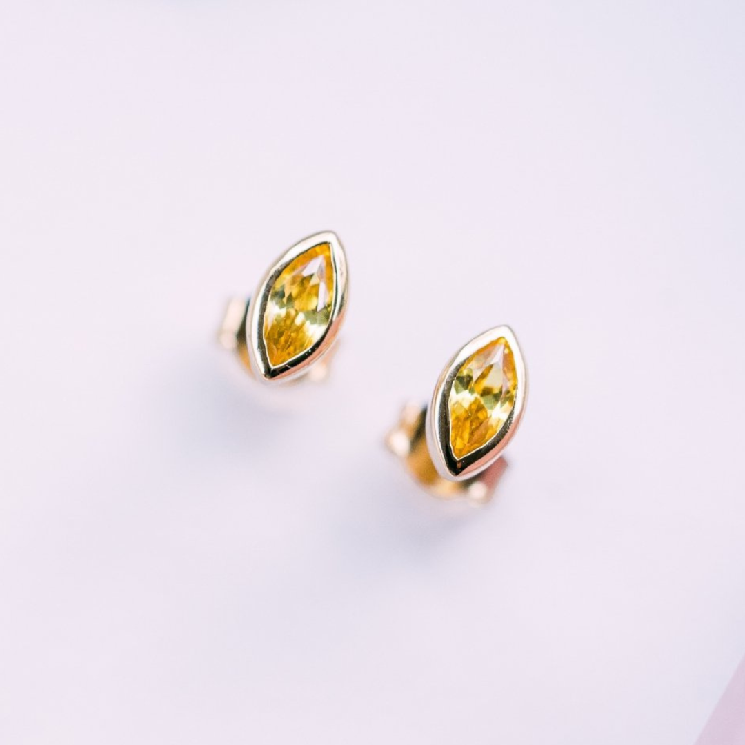 Olivia Stud Earrings (Yellow)
