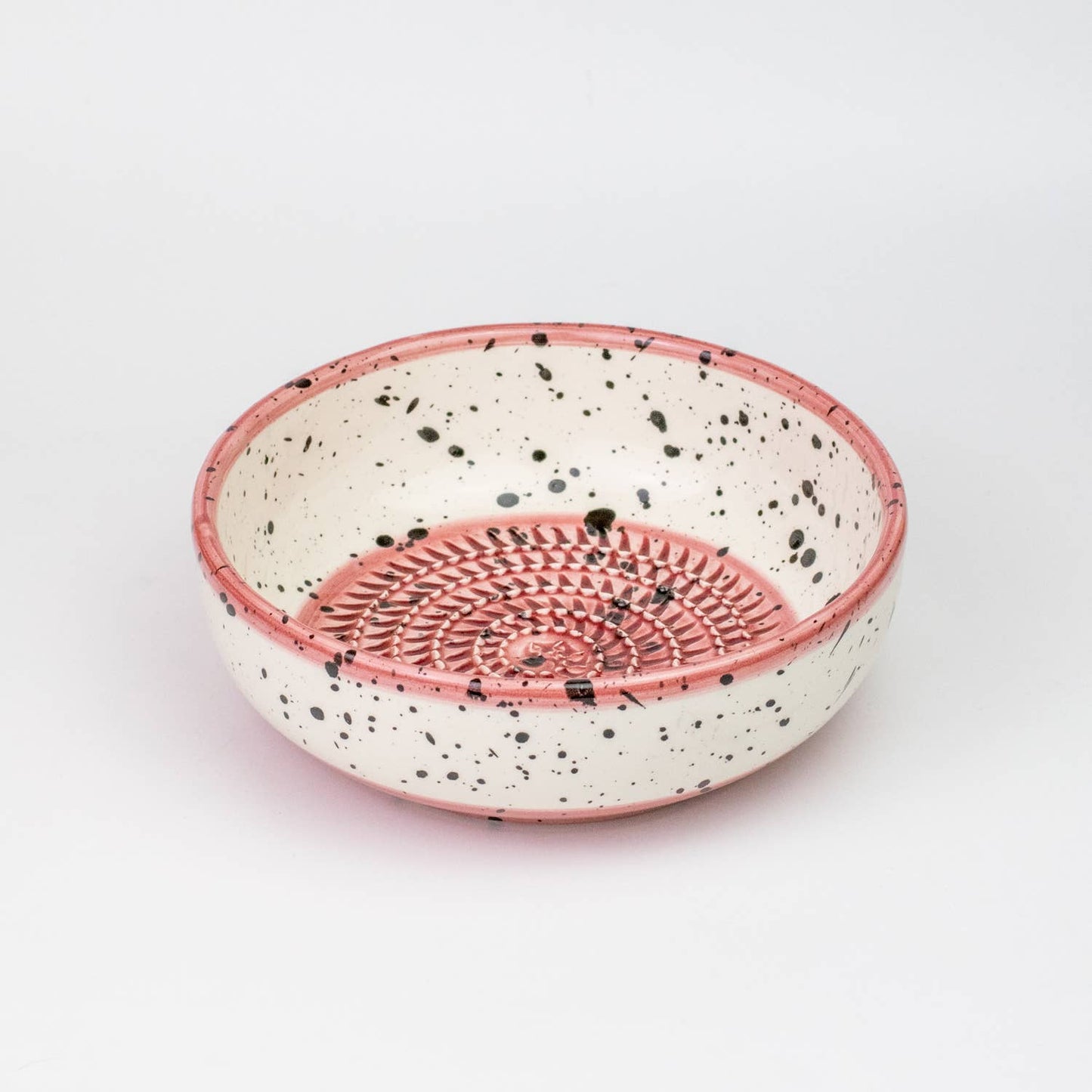 Handmade Ceramic Grater Dish Cherry Pink Medium