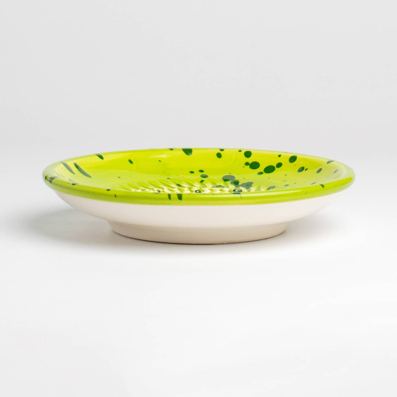 Handmade Ceramic Grater Dish Mojito Green