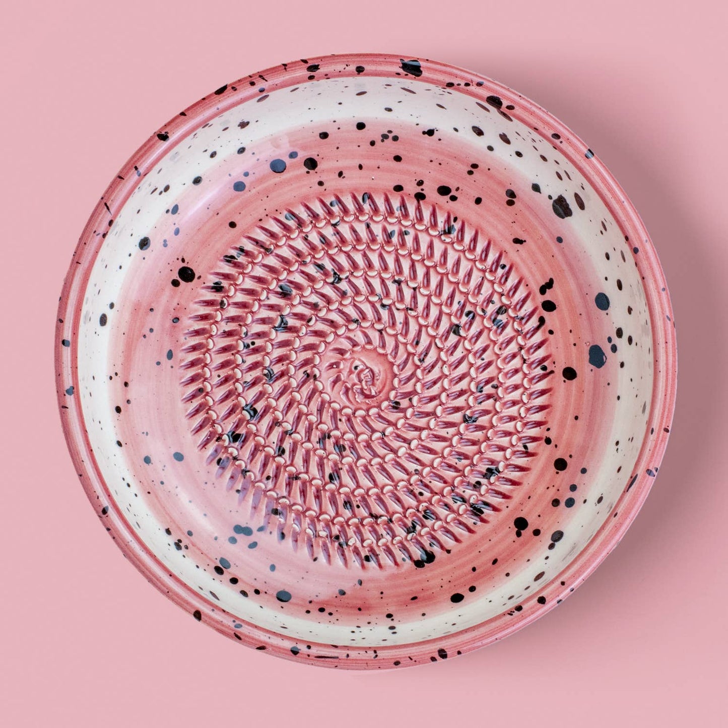 Handmade Ceramic Grater Dish Cherry Pink Medium