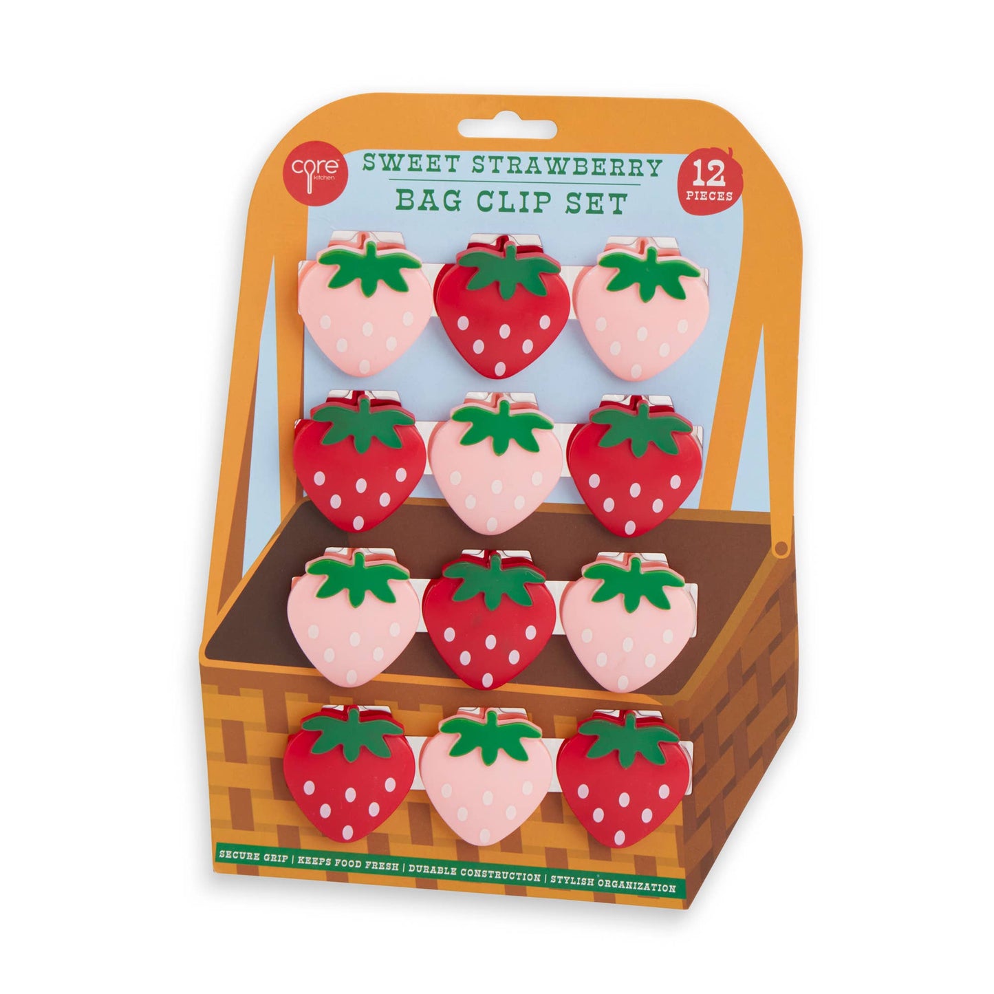 12pc Strawberry Bag Clips - STW/FGI