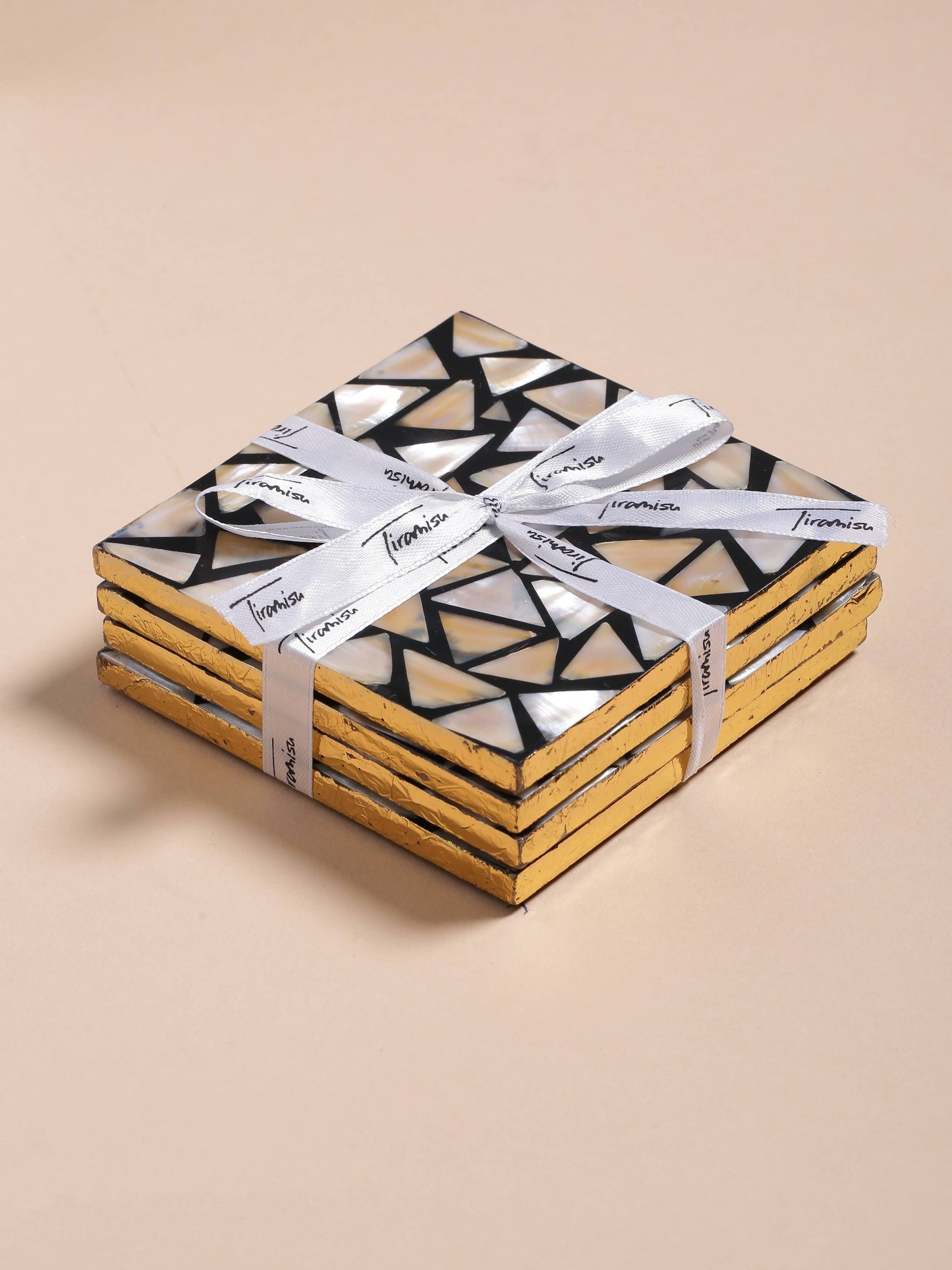 Mother of Pearl Coaster Mosaic Pattern- Set Of 4