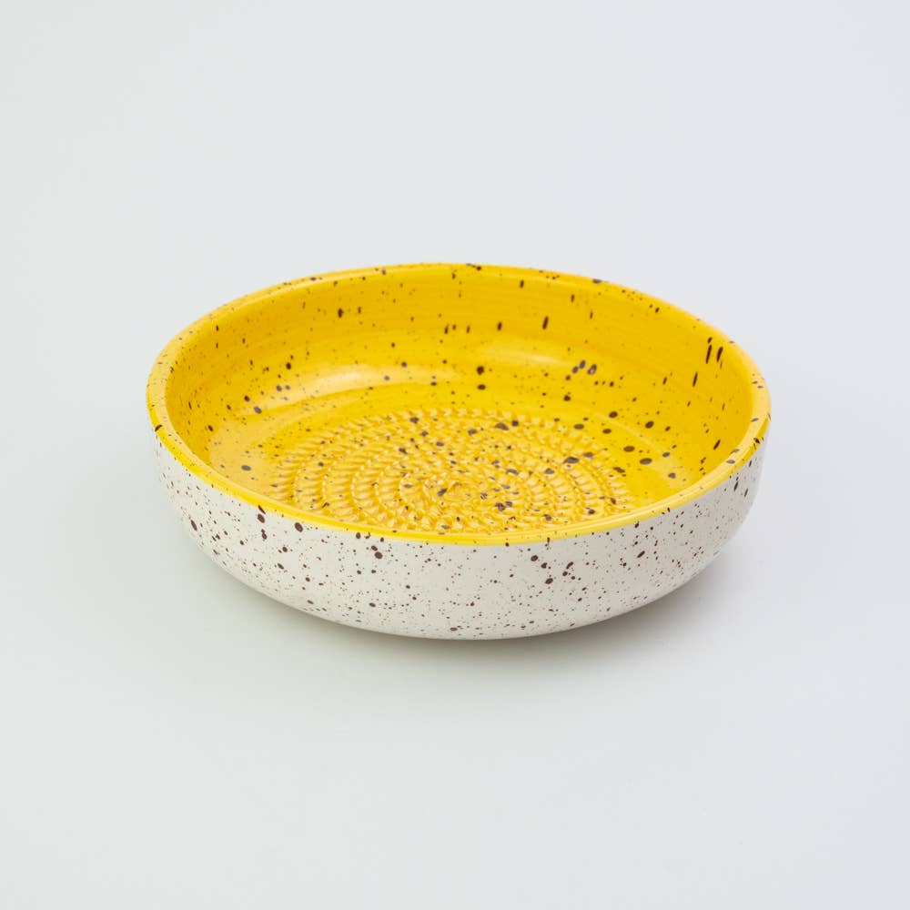 Handmade Ceramic Grater Bowl Yellow