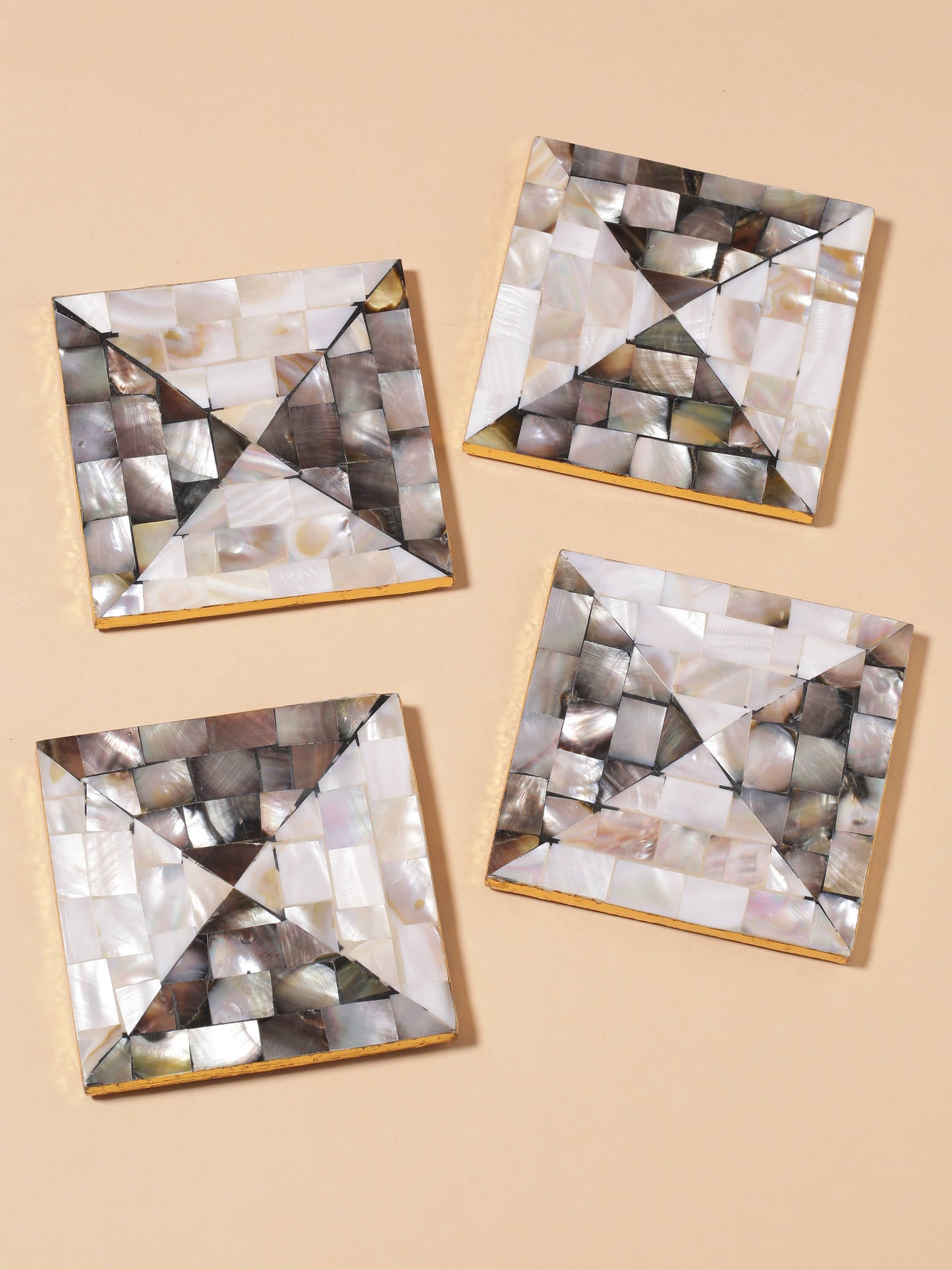 Mother of Pearl Coaster Stretcher Pattern- Set Of 4