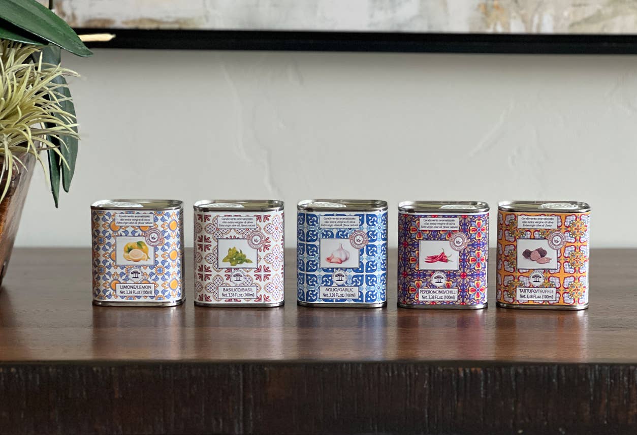 Italian Infused Extra Virgin Olive Oil in Tin - 100ml: Chili