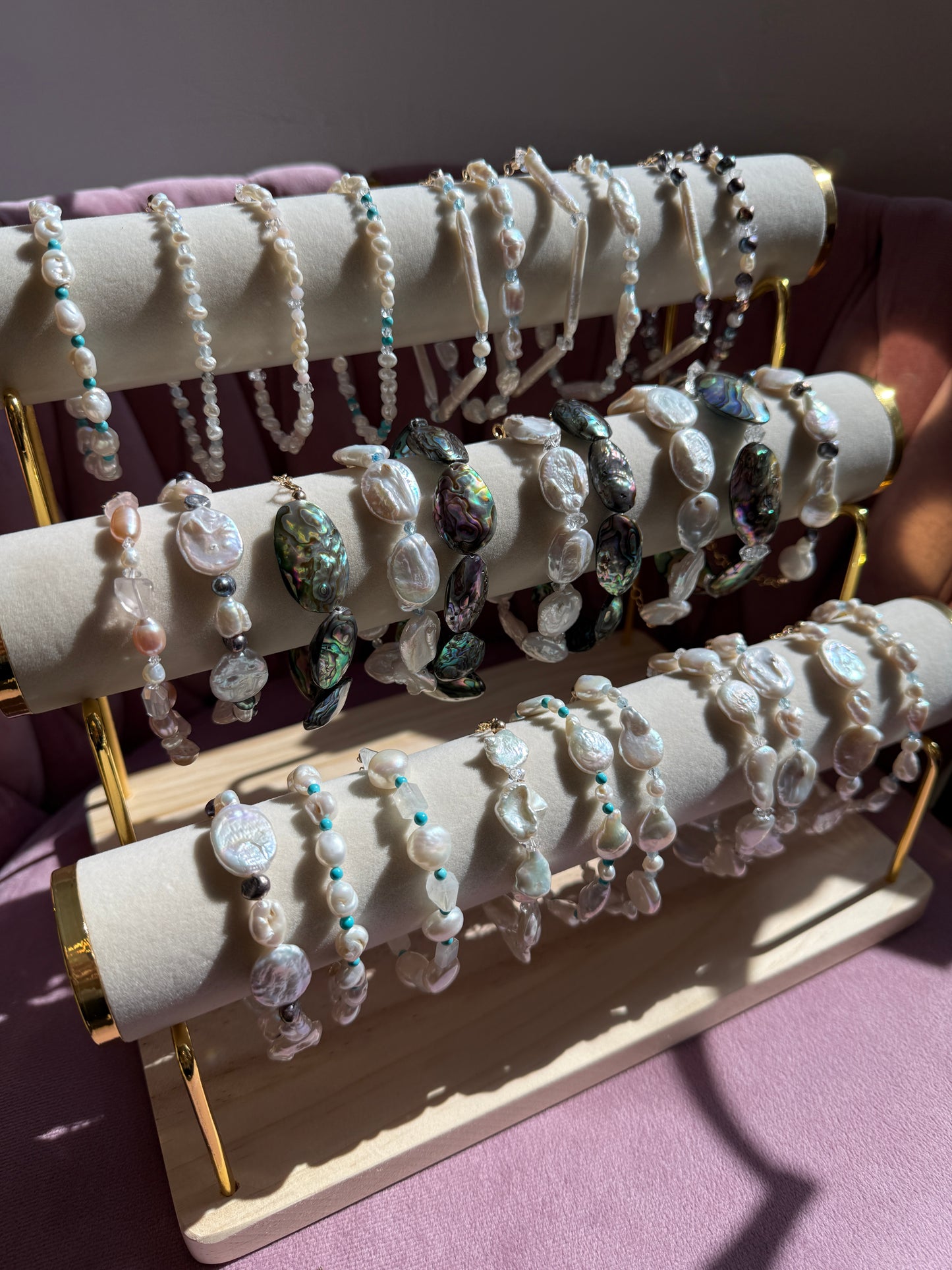 One-of-a-Kind Bracelets – Abalone, Mother of Pearl, Gemstones