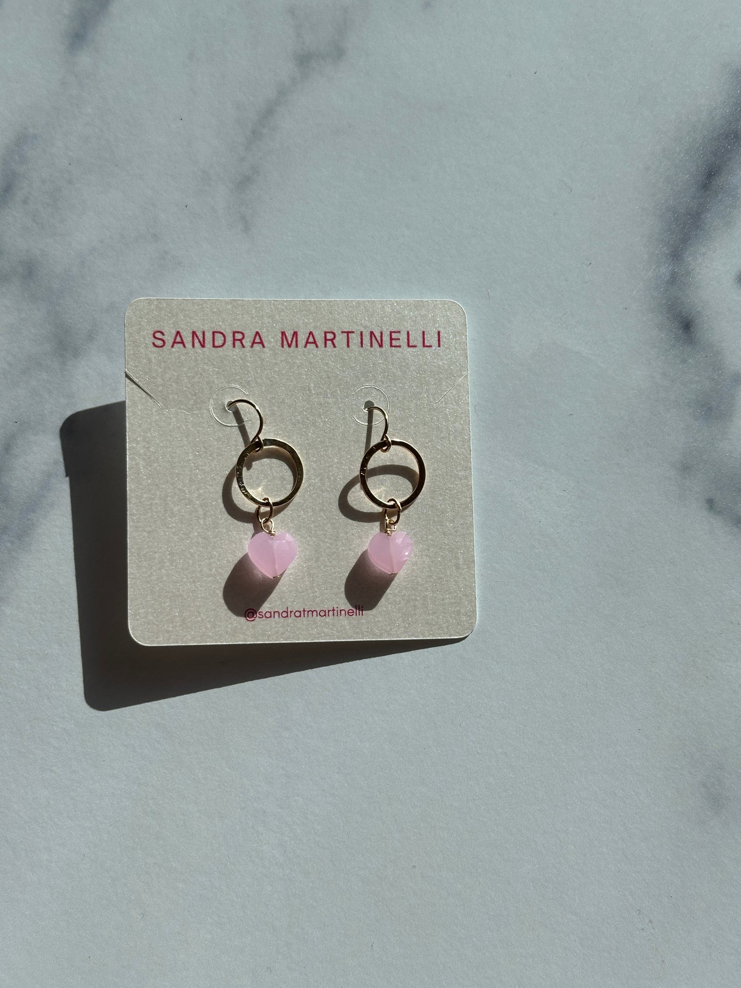 Heart Gem Drop Earrings