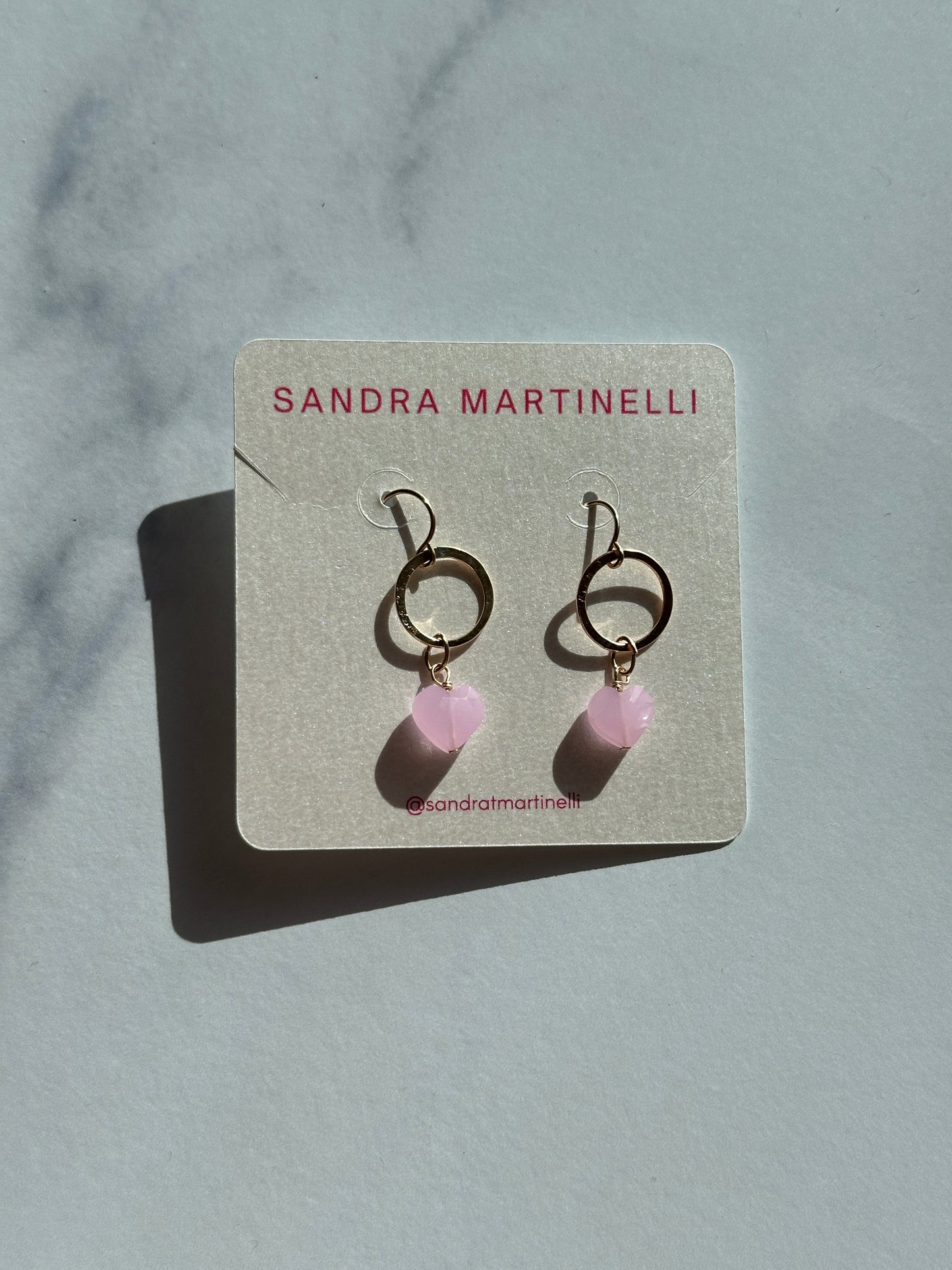 Heart Gem Drop Earrings