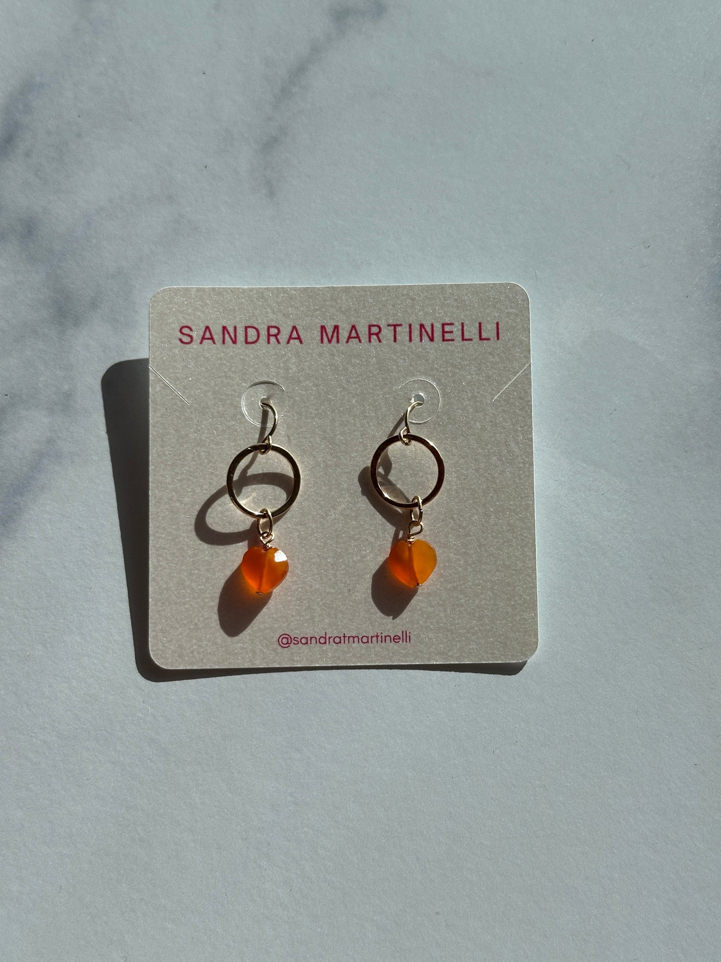 Heart Gem Drop Earrings