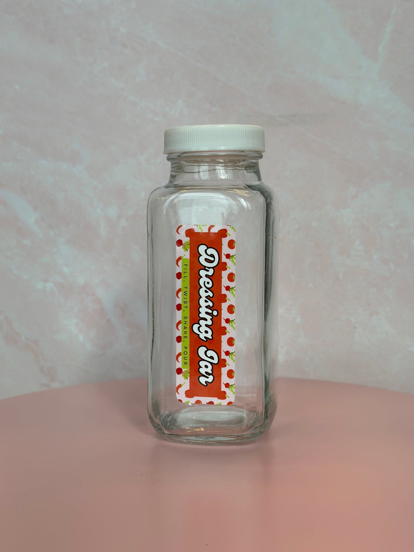 Glass Salad Dressing Jar