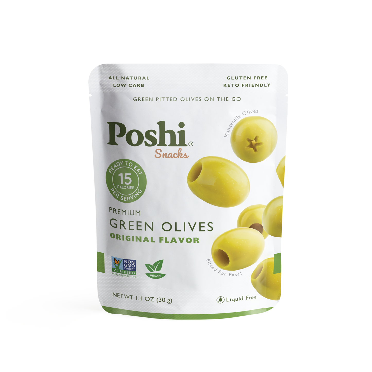 Poshi Olives - Premium Green Olives 1.1oz/10