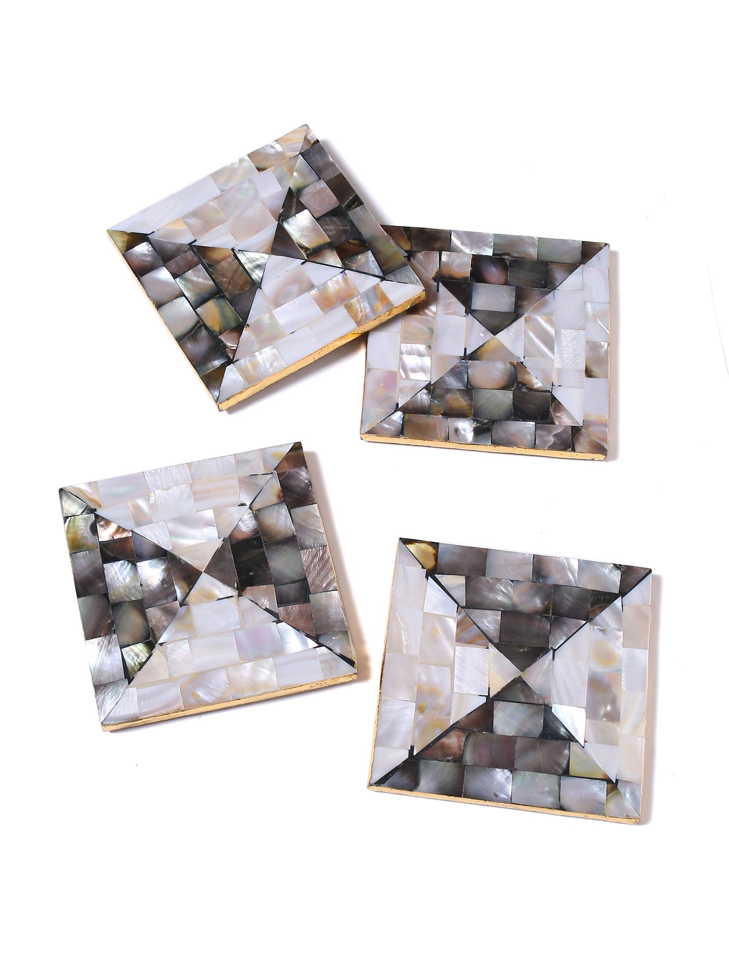 Mother of Pearl Coaster Stretcher Pattern- Set Of 4