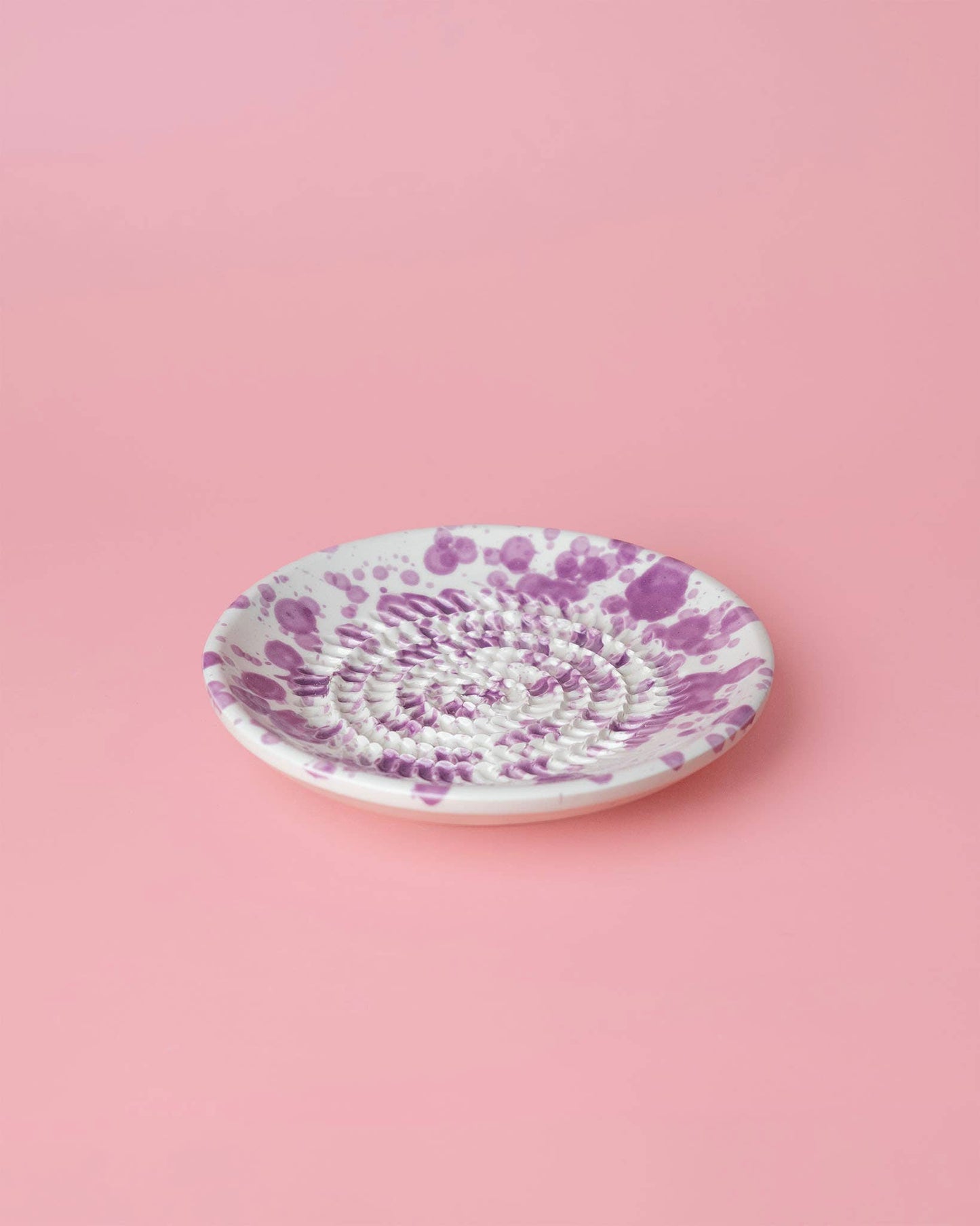 Handmade Ceramic Grater Dish Violet & White