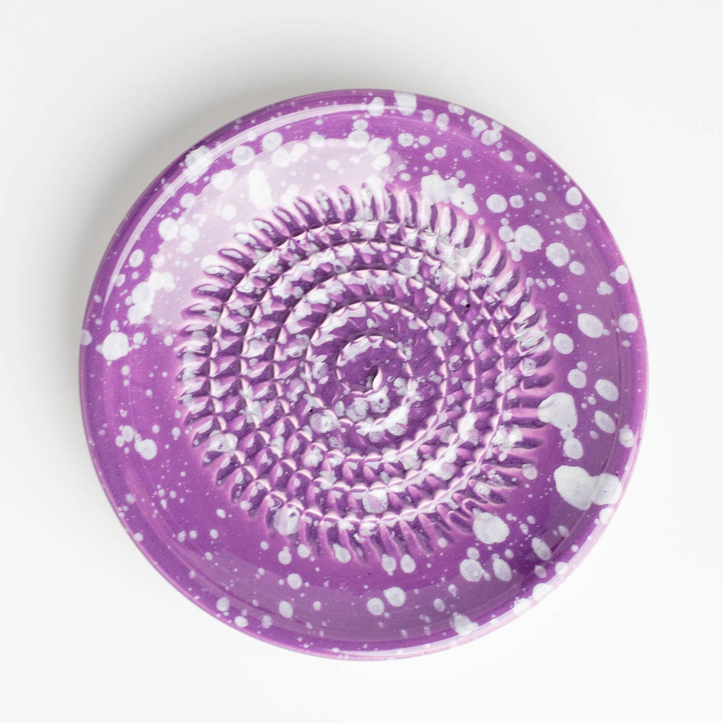Handmade Ceramic Grater Dish Purple & White