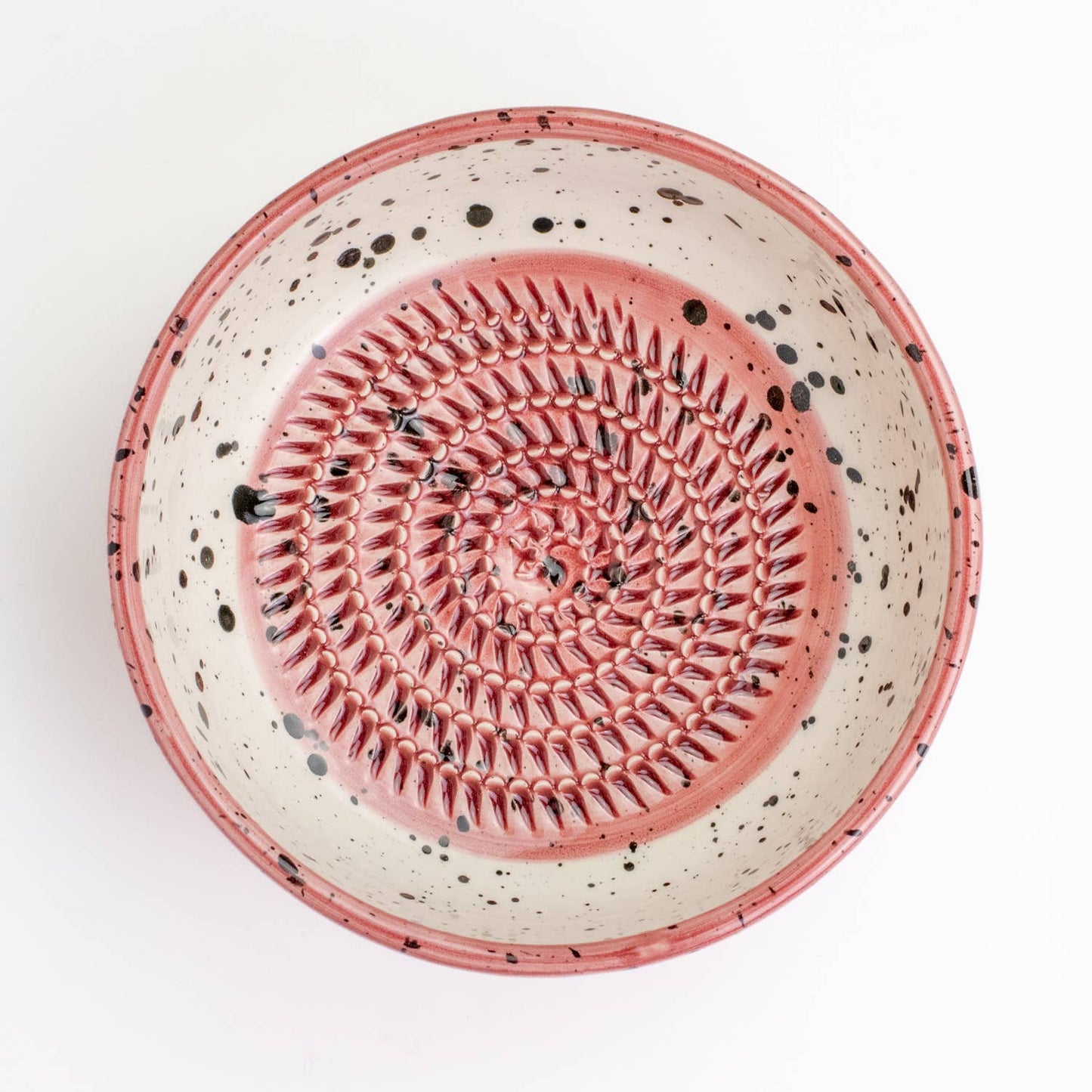 Handmade Ceramic Grater Dish Cherry Pink Medium