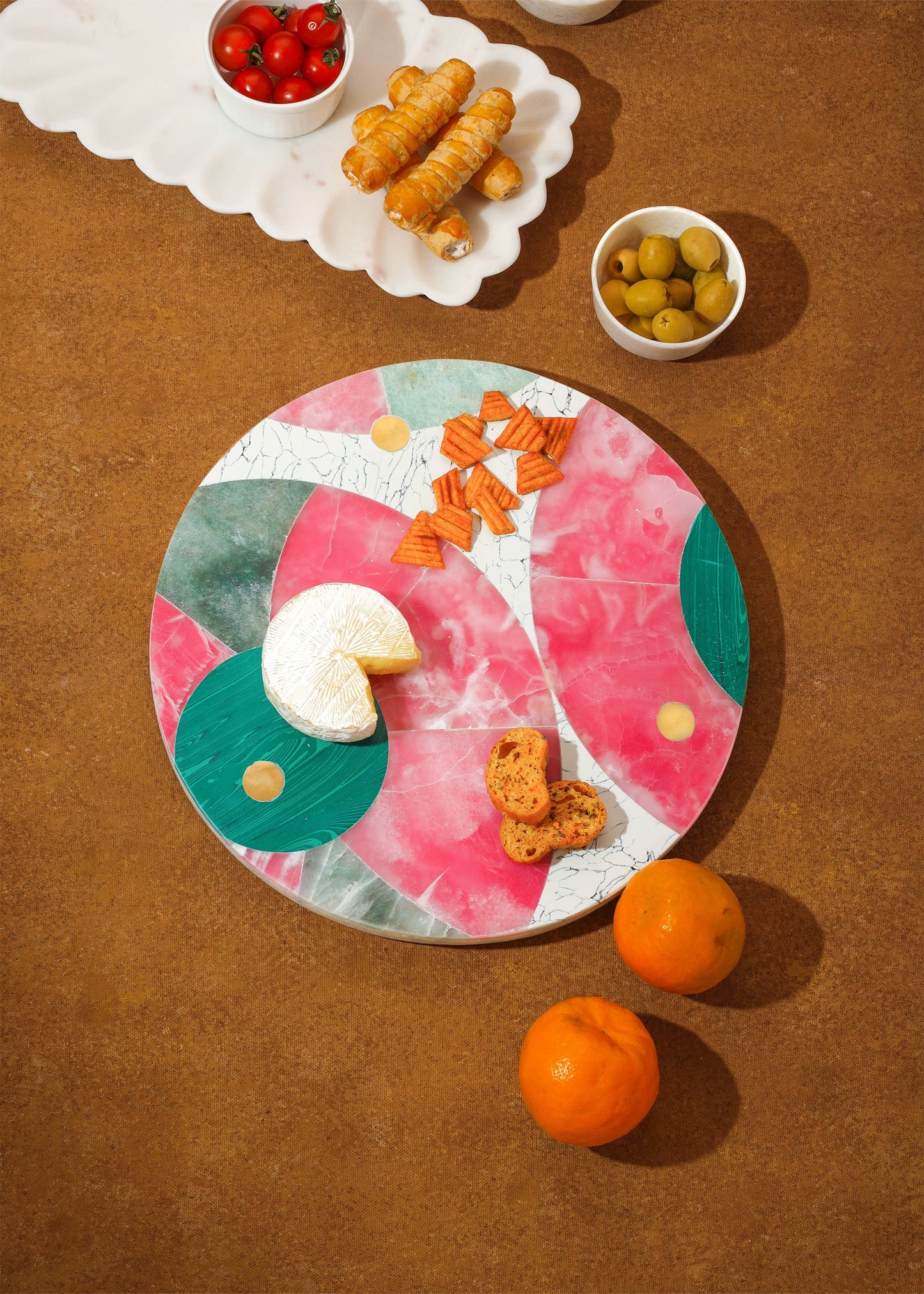 Gemstone Marble Platter