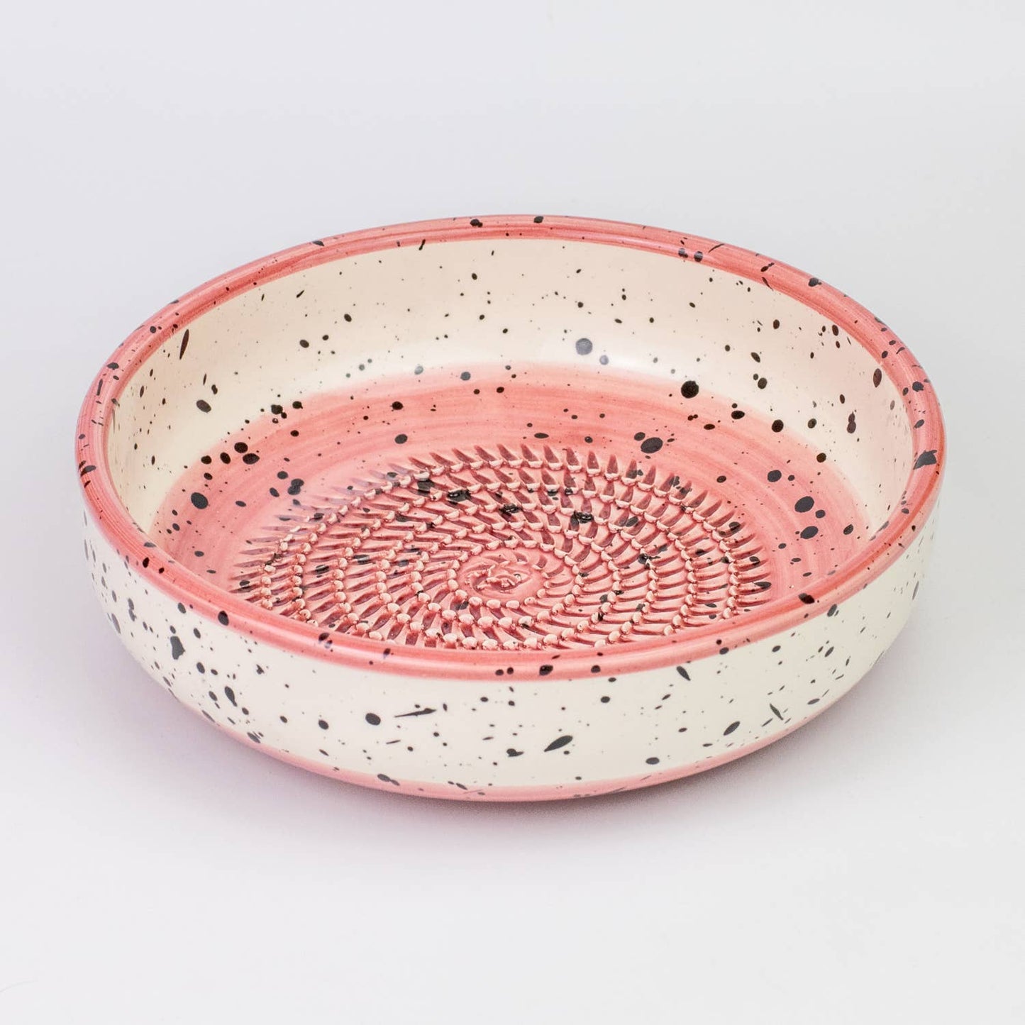 Handmade Ceramic Grater Dish Cherry Pink Medium