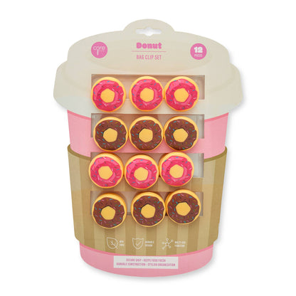 12pc Donuts Bag Clips - Strawberry/Chocolate - Another Banger