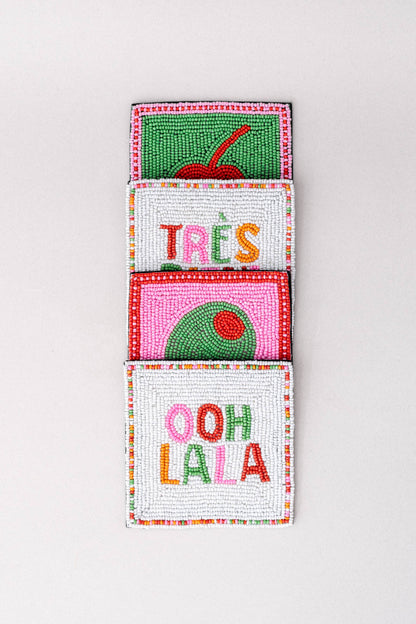 Beaded Coaster Set, Cocktail