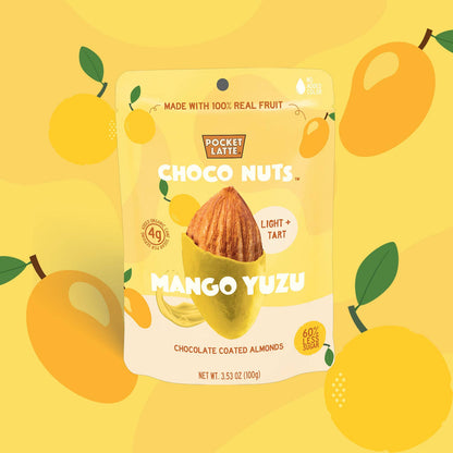 Mango Yuzu Chocolate Almonds, 3.53 oz Standing Pouch