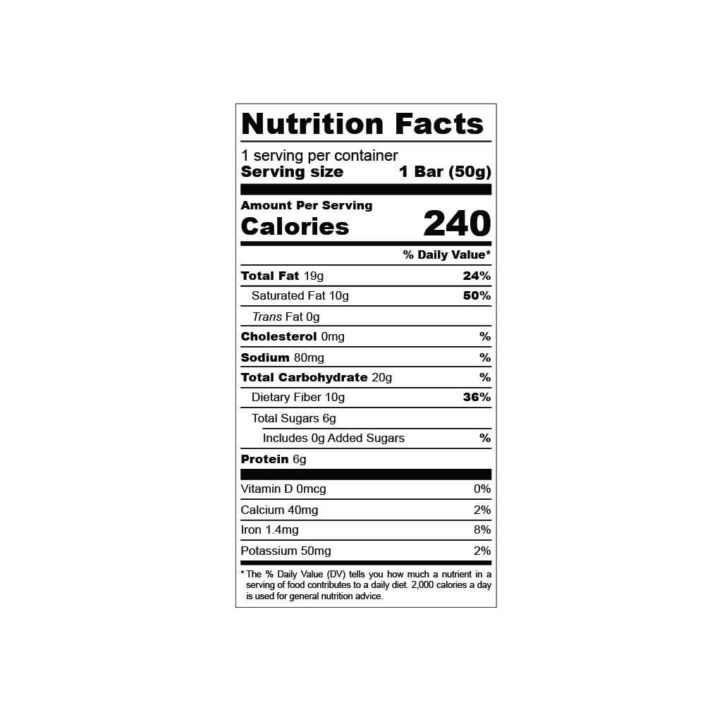 Date Sweetened Dark Chocolate - Almond Sea Salt