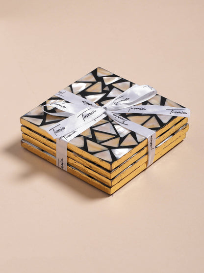 Mother of Pearl Coaster Mosaic Pattern- Set Of 4