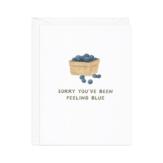 Feeling Blue — Food Pun Mental Health Support Card