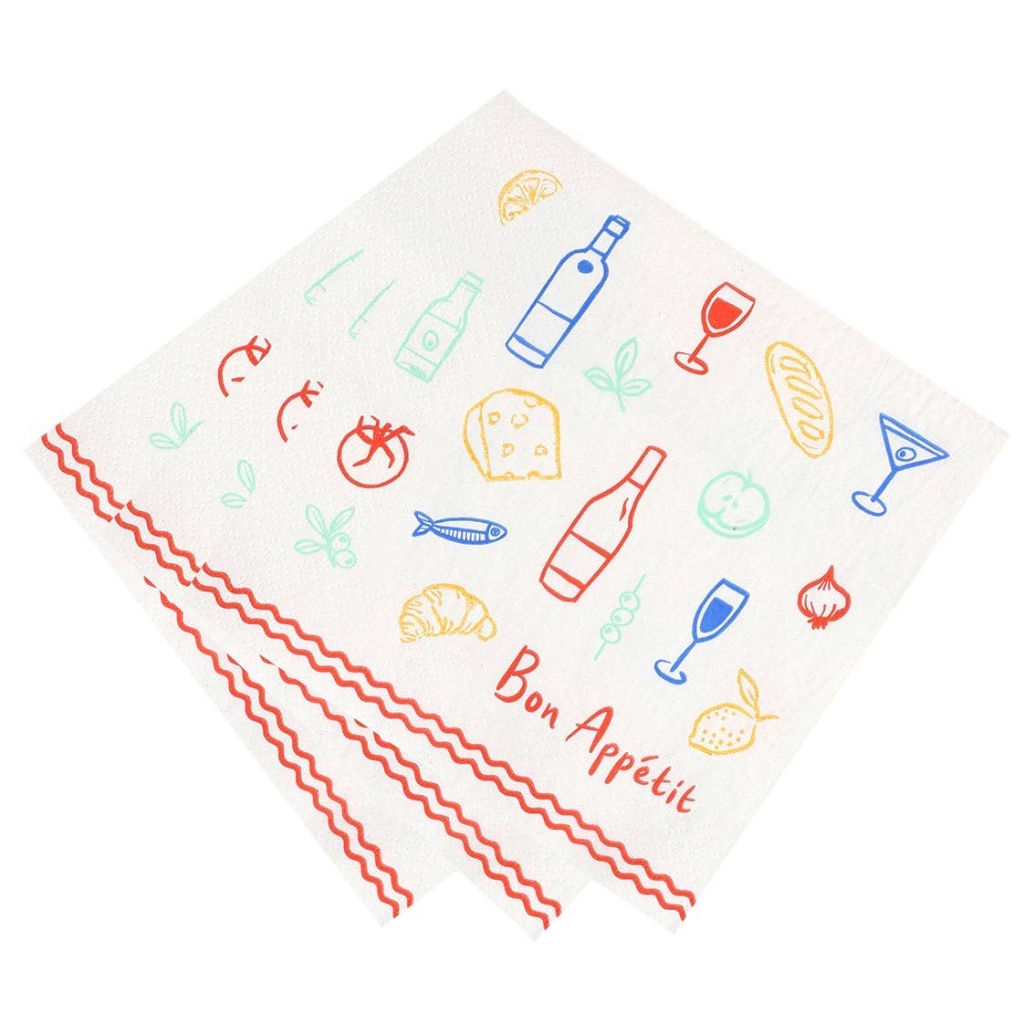 Bon Appetit Icons Recycled Paper Napkins - 20 Pack