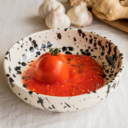 Handmade Ceramic Grater Bowl Black and White