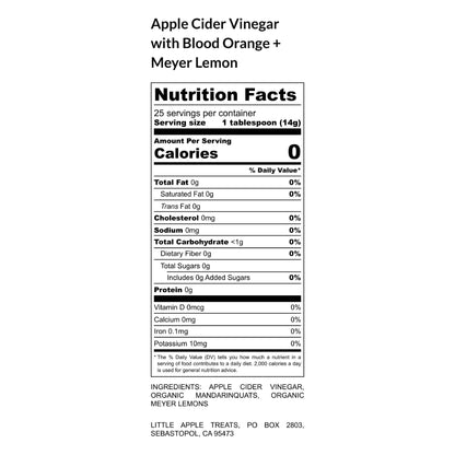 Apple Cider Vinegar with fresh Blood Orange + Meyer Lemon
