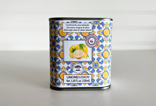 Italian Infused Extra Virgin Olive Oil in Tin - 100ml: Lemon