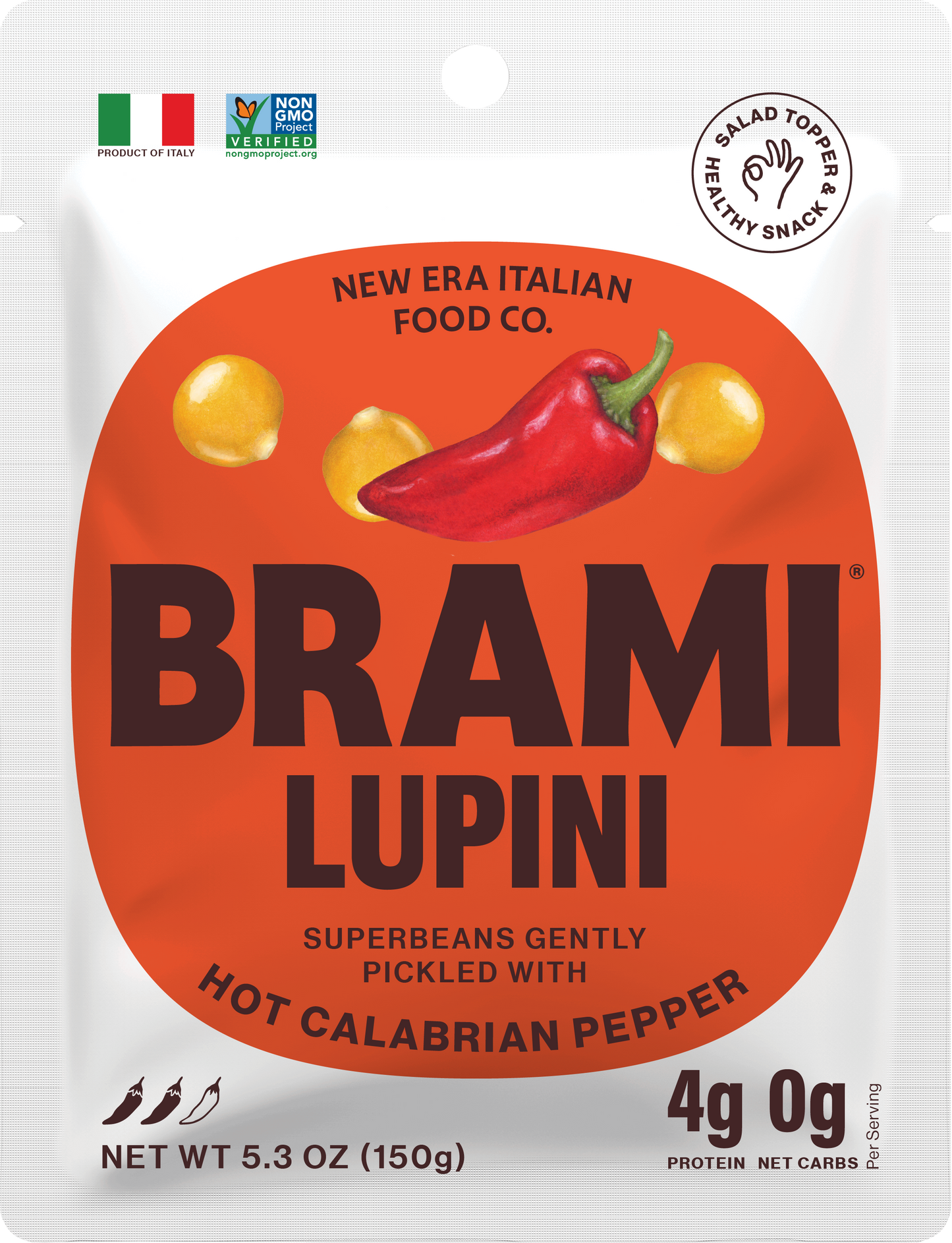 Italian Snacking Lupini Beans - Hot Chili Pepper (150g)