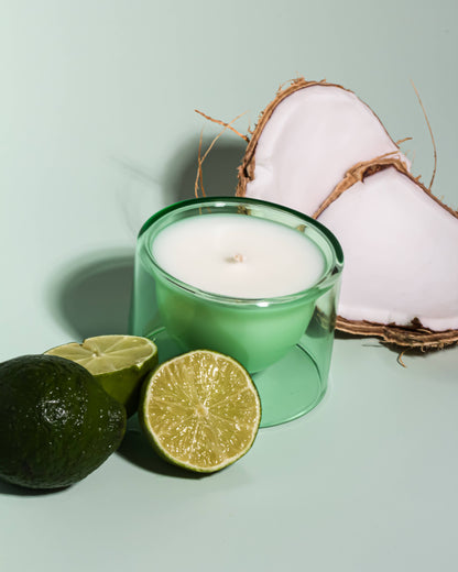 Lime and Shine | Soy-Wax, Candle, Toxic Free, Reusable Green Vessel, No Label