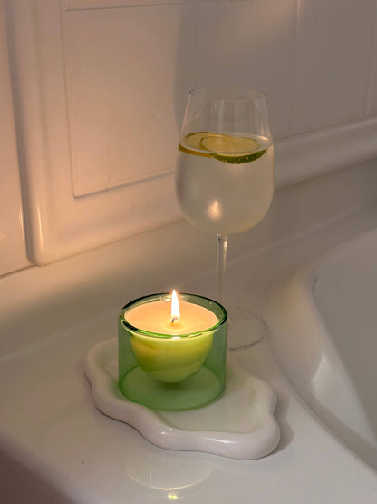 Lime and Shine | Soy-Wax, Candle, Toxic Free, Reusable Green Vessel, No Label