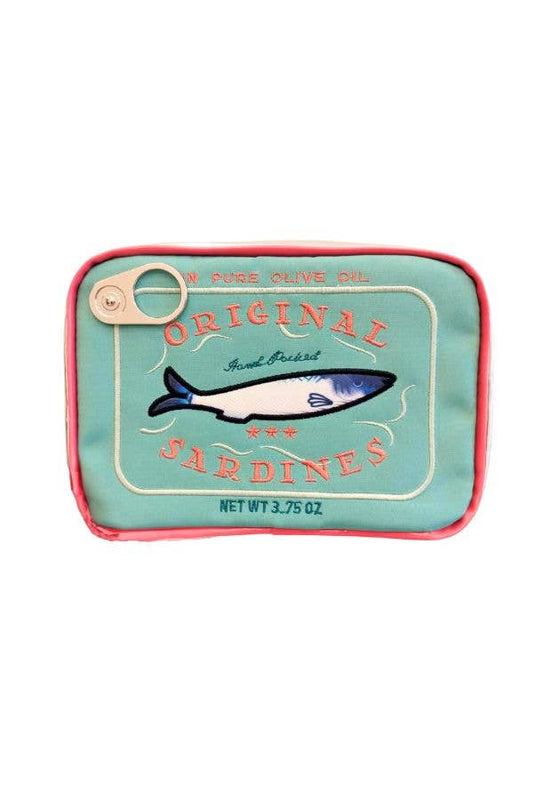 Sardine's Tin Can Gift Cosmetic Bag: Aqua/Coral