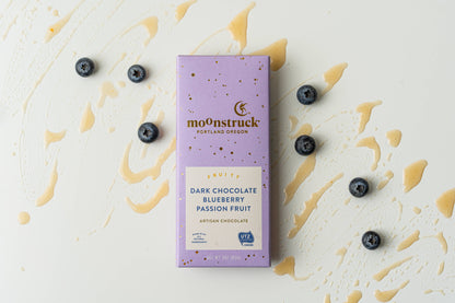 Fruity  
Dark Chocolate Blueberry Passion Fruit Bar