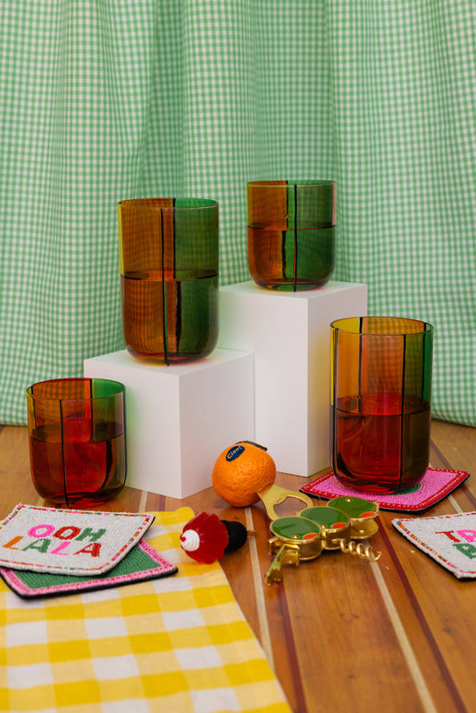 High Ball Colorblock Glass