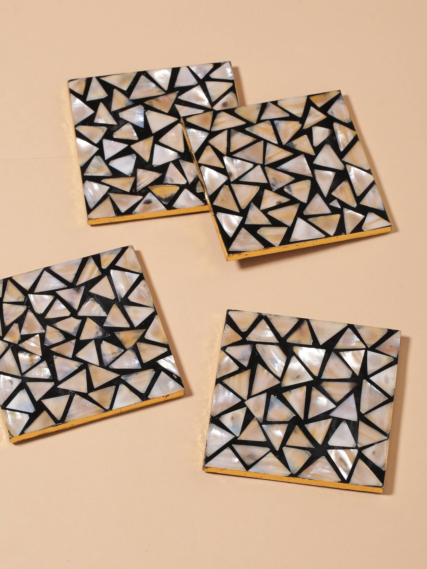 Mother of Pearl Coaster Mosaic Pattern- Set Of 4