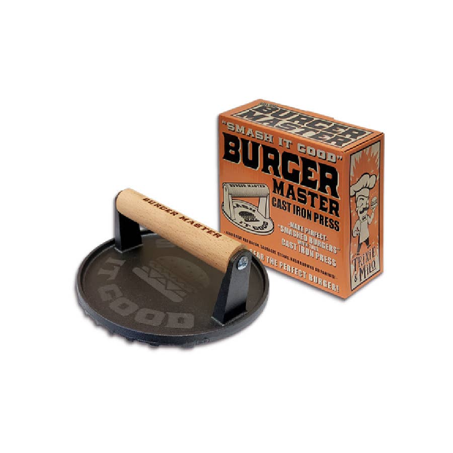 "Burger Master" Cast Iron Grill Press - Another Banger