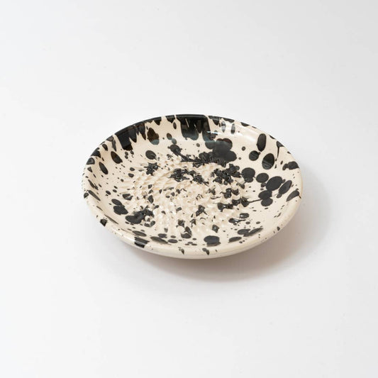 Handmade Ceramic Grater Dish Black & White