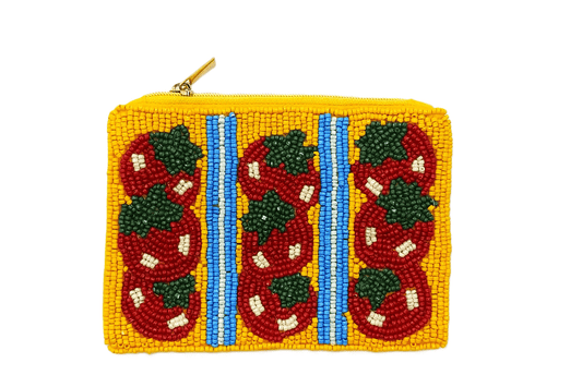 Ladies Tomato's Themed Beaded Coin Purse