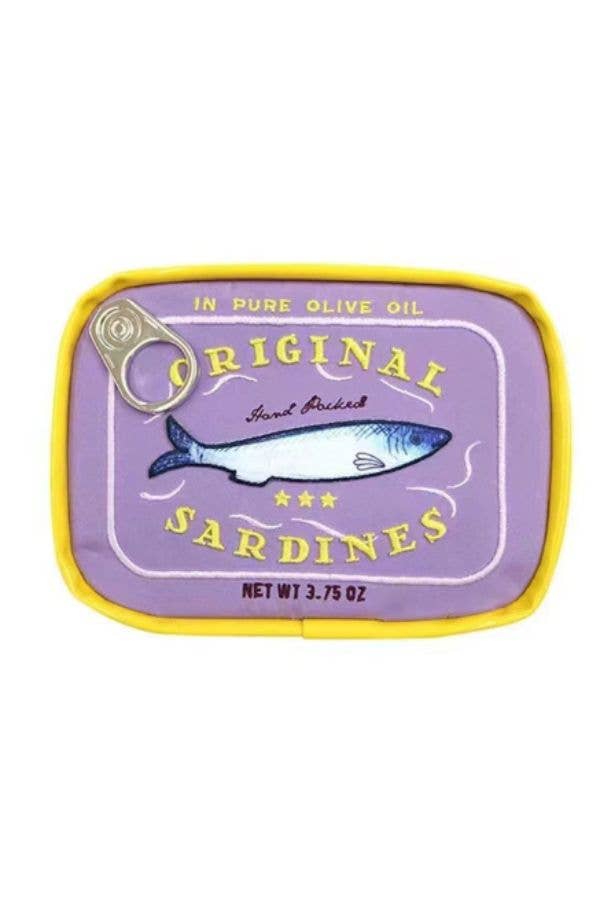 Sardine's Tin Can Gift Cosmetic Bag: Aqua/Coral