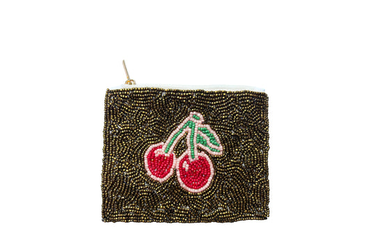 Cherries Fully Beaded Coin Purse 