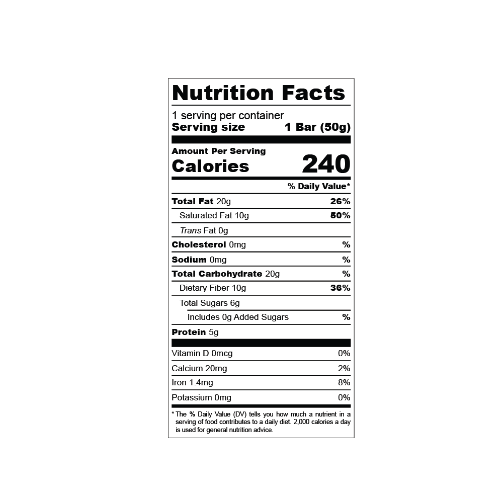 Date Sweetened Dark Chocolate - Roasted Hazelnut