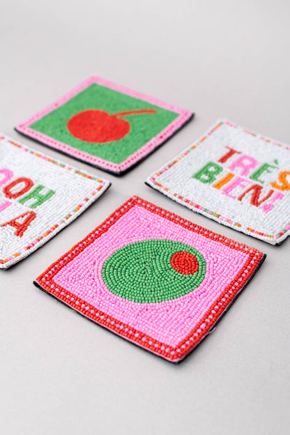 Beaded Coaster Set, Cocktail