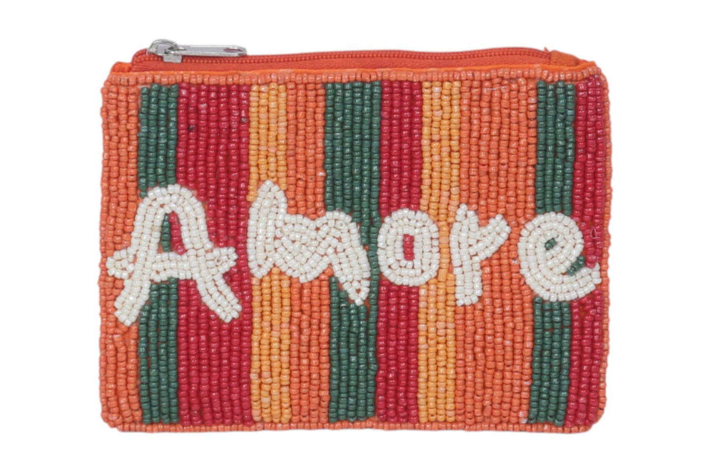 AMORE Themed Fully Beaded Coin Purse