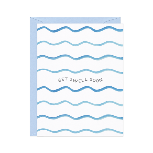 Get Swell Soon — Abstract Coastal Sympathy / Support Card