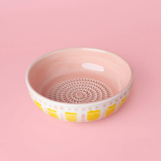 Handmade Pink and Yellow Grater Bowl