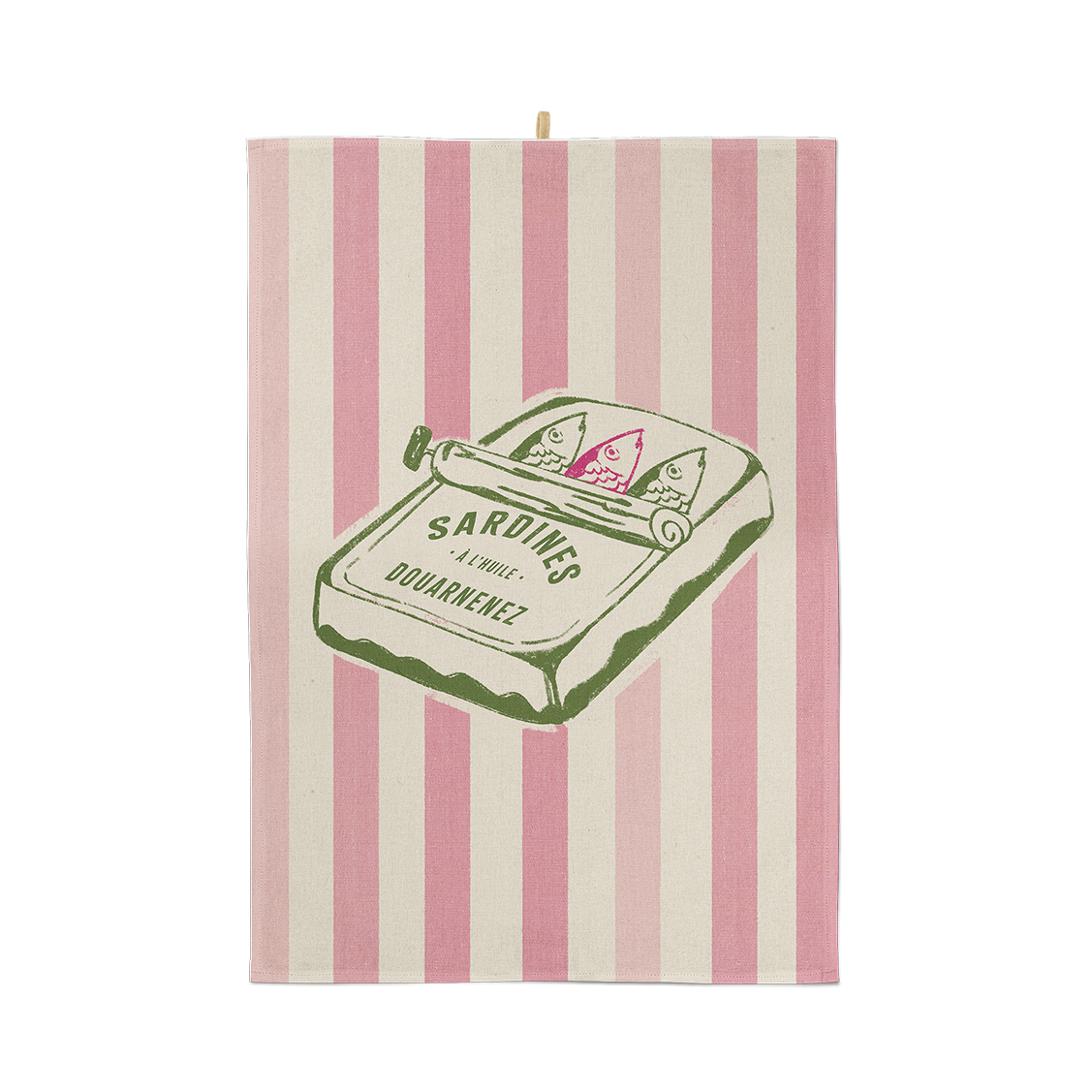 Sardine cotton tea towel: Pink